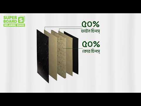 Super Board Melamine Board | 50-50 Fine & Core Chips Combination