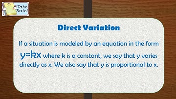 Direct Variation (T-Math Video)