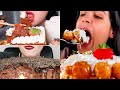 Asmr chocolate cake  creamy  syrupy eating sound  mukbang compilation