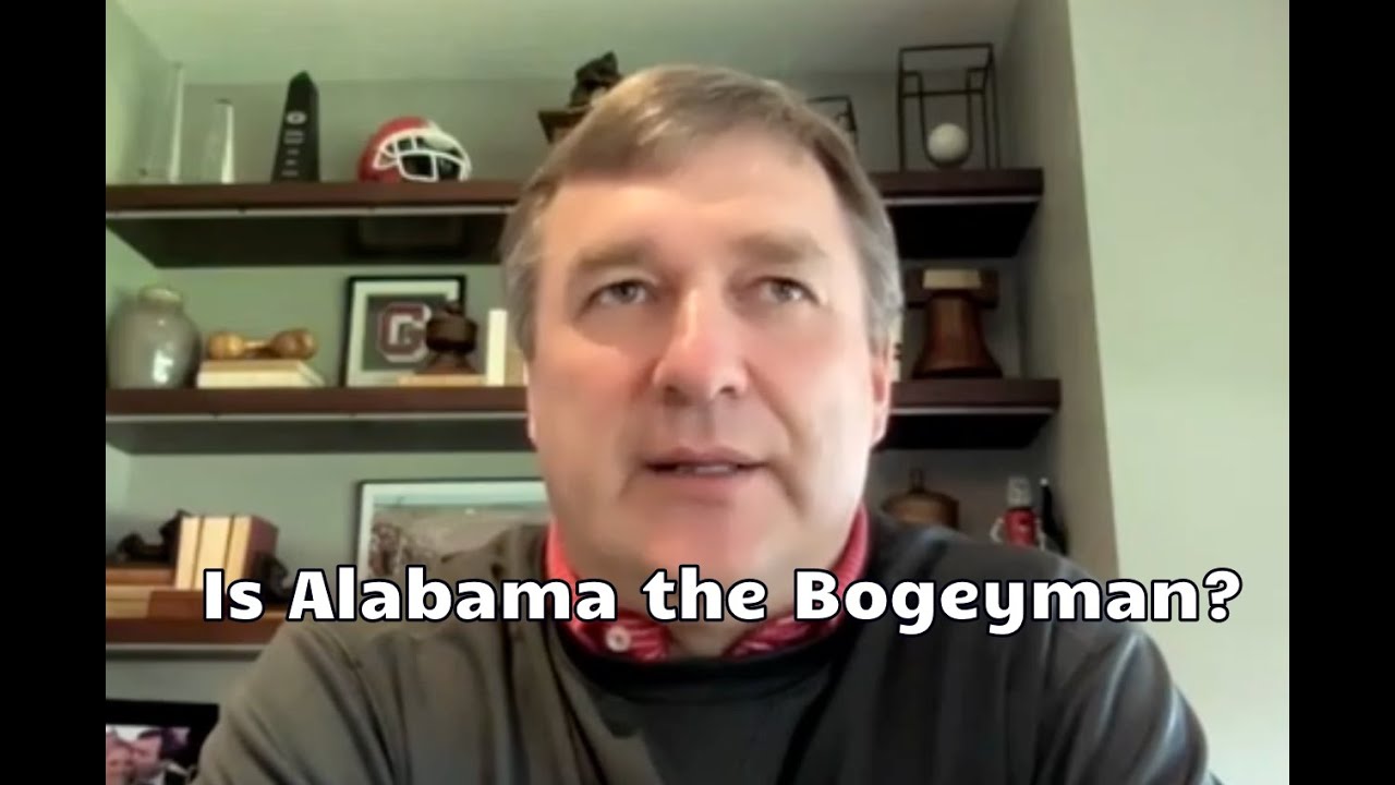 Kirby Smart is asked if Alabama football is "The Bogeyman." 😂