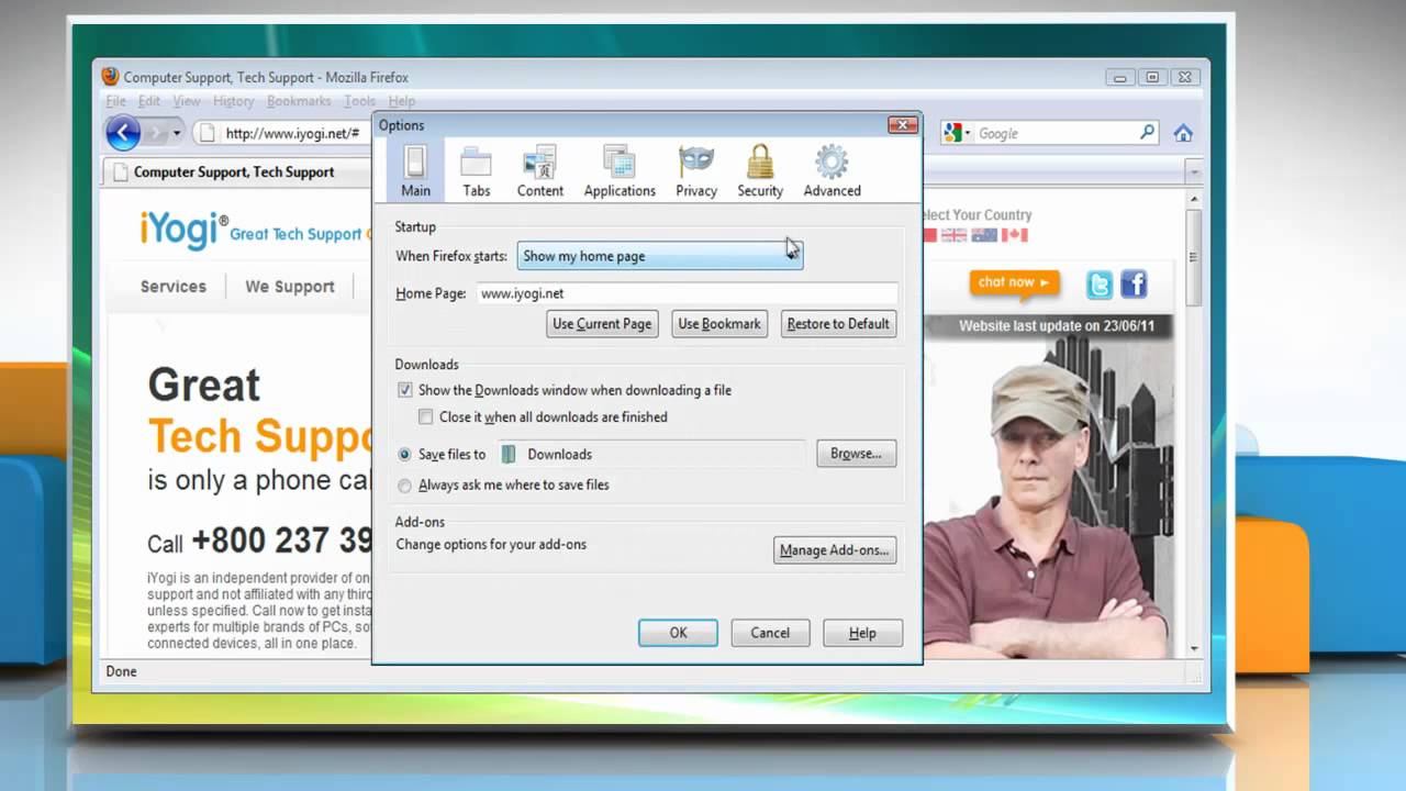 How to make Mozilla® Firefox the default browser on a Windows® Vista-based PC?