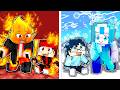 火の精霊に育てられた子ども VS 氷の精霊に育てられた子ども【マイクラ/マインクラフト】
