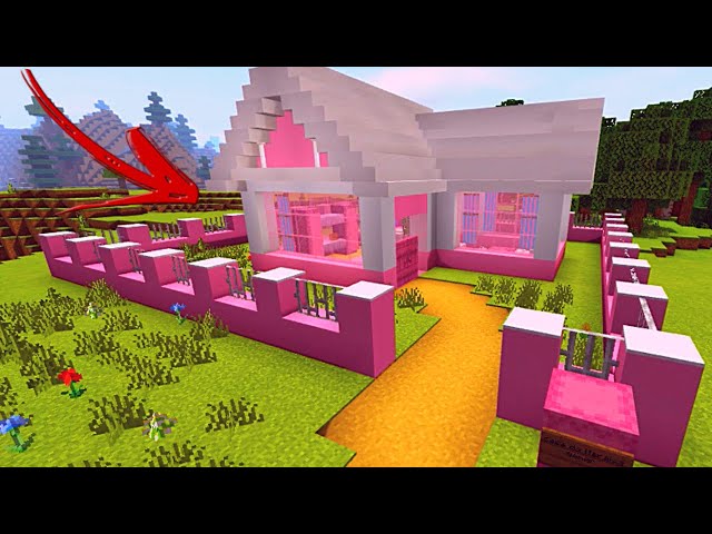 linda casa moderna cor de rosa no minecraft #minecraft #games