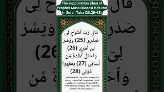 Dua of Musa (Prophet Moses) 🤲 Surah Taha 20:25-28 | Powerful Quranic Dua #Shorts #Quran #Dua