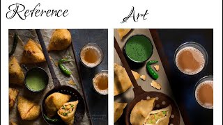 Making of chai and samosa art using Procreate screenshot 1