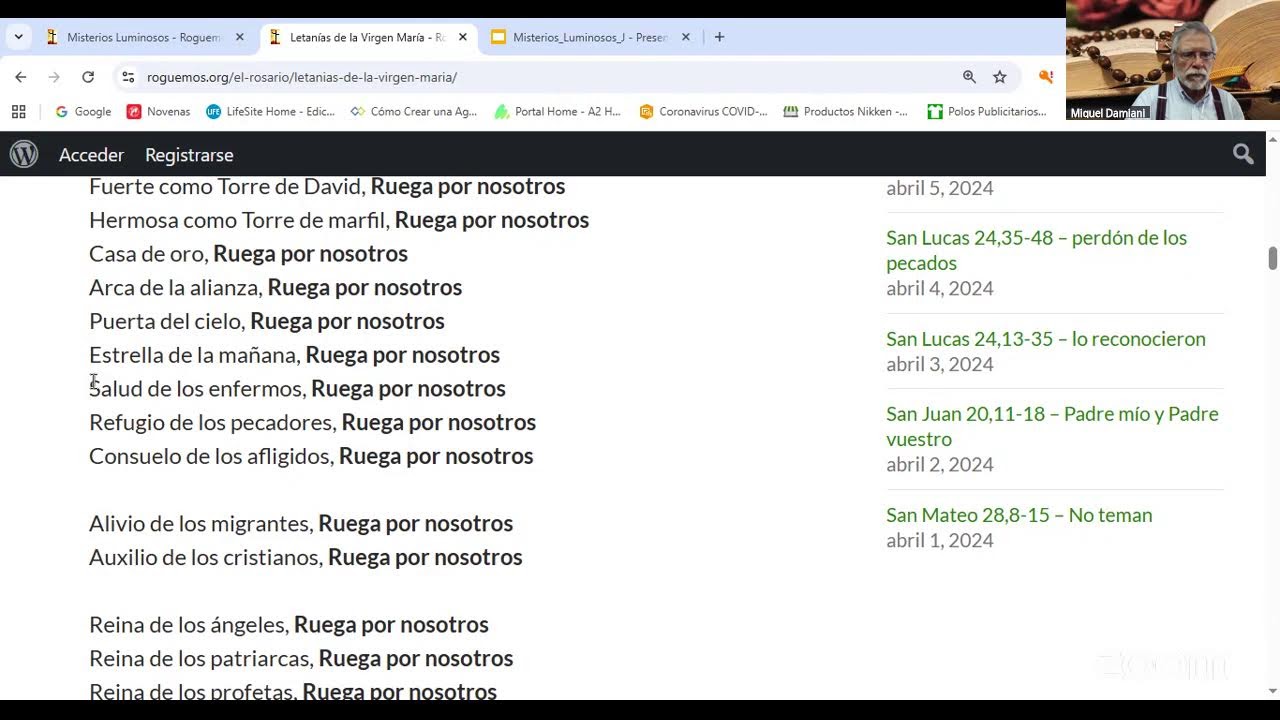 Rezo diario del Santo Rosario