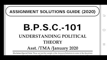 BPSC 101 Ignou Solved Assignment