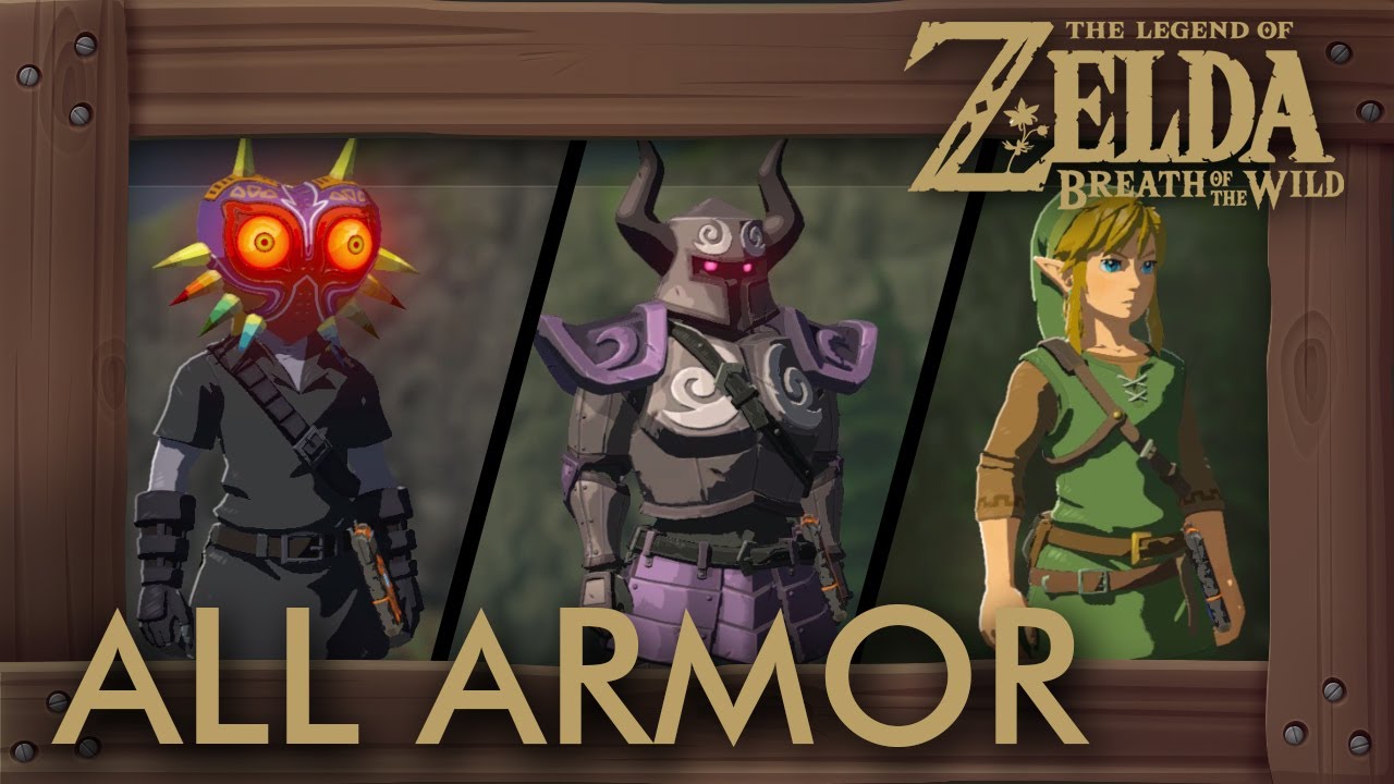 Zelda Breath of the Wild - All Armor (With Every Amiibo & DLC Outfit) -