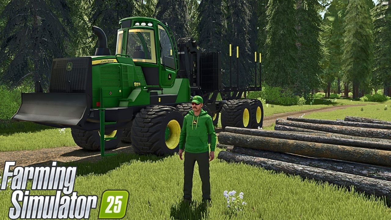 Ведение лесозаготовок с использованием модов в Farming Simulator 25