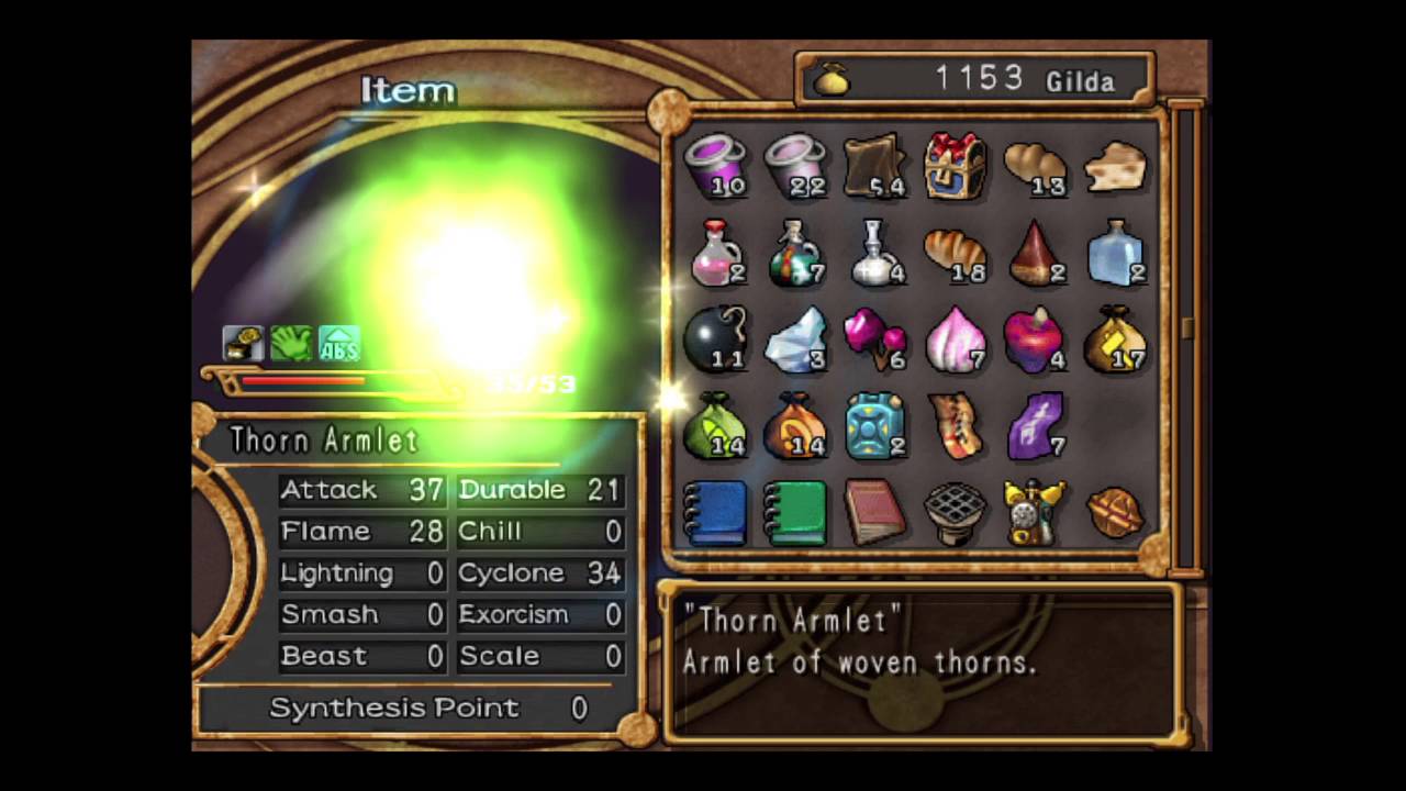 Dark Cloud 2 - Bonus Bandit Brassard to Thorn Armlet