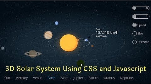3D Solar System Using CSS and Javascript