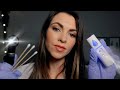 Asmr ear doctor otoscope ear exam  ear cleaning  in ear whispers  massage