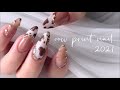 2021干支ネイル・丑年🐮❤︎冬セルフジェルネイル-cow print nail-