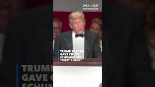 SHOTS FIRED? Trump jokingly says he gave Chuck Schumer his “first check”