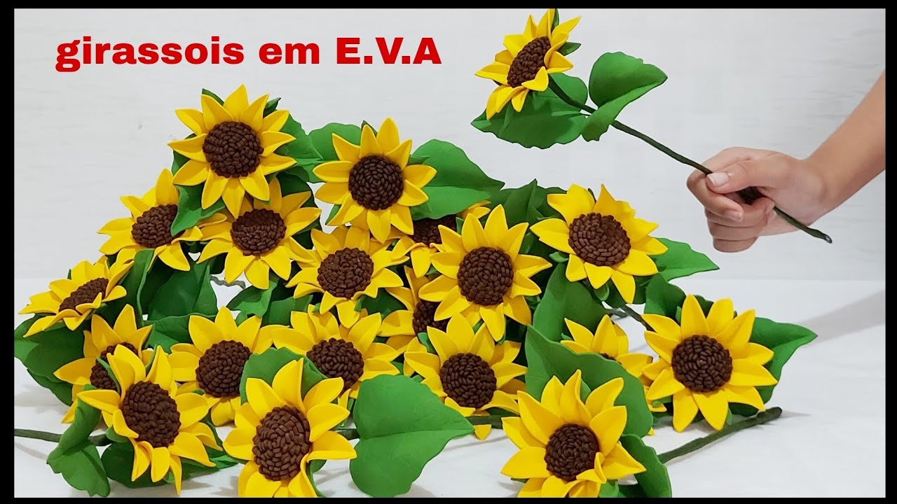 como fazer girassois em E.V.A