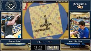 2023 Scrabble Players Chdanionship  Finals  Josh Sokol Vs Joey Mallick  Game 1