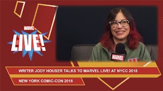 Jody Houser hangs out at Marvel LIVE to talk about the Spider-Verse at NYCC 2018!
