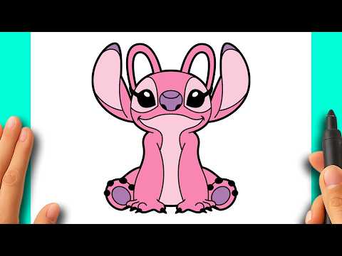 Como desenhar a Angel de Lilo e Stitch - Fácil e rápido!