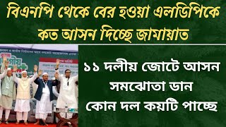 ১১ দলয জটর আসন সমঝত ডন, কন দল কত আসন পচছ Jamat Bd Election Ncp