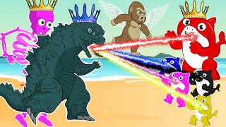 Crocdilezilla vs. Kong Godzilla Skullcrawler: Baby Monkey, Sharkzilla Colorful Animation Cartoon!