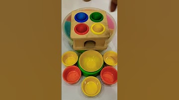 Smashing Wooden balls sorting ASMR #shorts