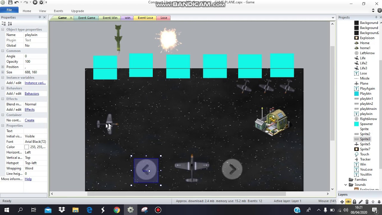 TUTORIAL PLANE GAMES CONSTRUCT 2 - YouTube