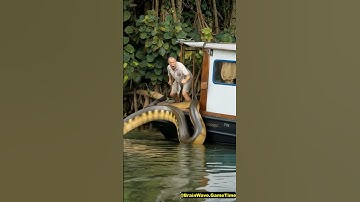 Anaconda Encounter on Amazon River Boat 🐍🚤