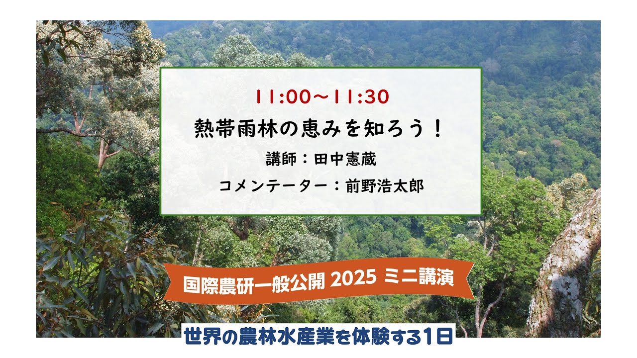 一般公開2025ミニ講演「熱帯雨林の恵みを知ろう！」 - YouTube