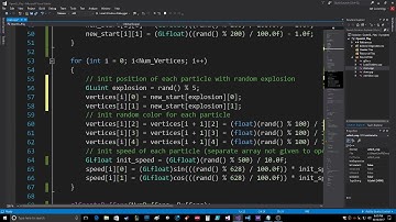 OpenGL Visual Studio 2017  Fireworks   Multiple Explosions No Gravity