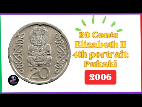 20 CENTS 2006,Elizabeth II 4th portrait; Pukaki, magnetic (New Zealand Coin)