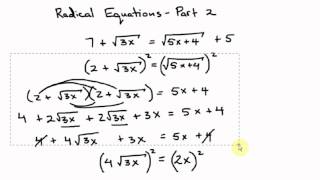 Radical Equations - Part 2