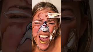 TAKE OFF MY INSANE SFX CHRISTMAS MAKEUP?! *this hurt* #shorts
