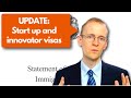 UPDATE: Start up and innovator visas 🛂 (changes to the Immigration Rules) ⚠️