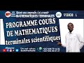 Maths terminale 1  programme du cours complet de mathmatiques terminales scientifiques