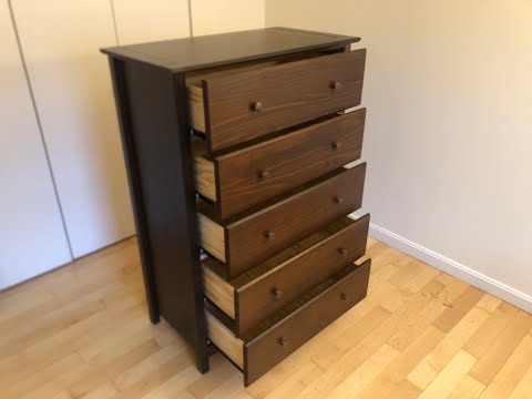 black wood 5 drawer dresser