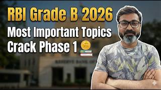 Important Topics for Phase 1 I RBI Grade B 2026 I Manish Sir