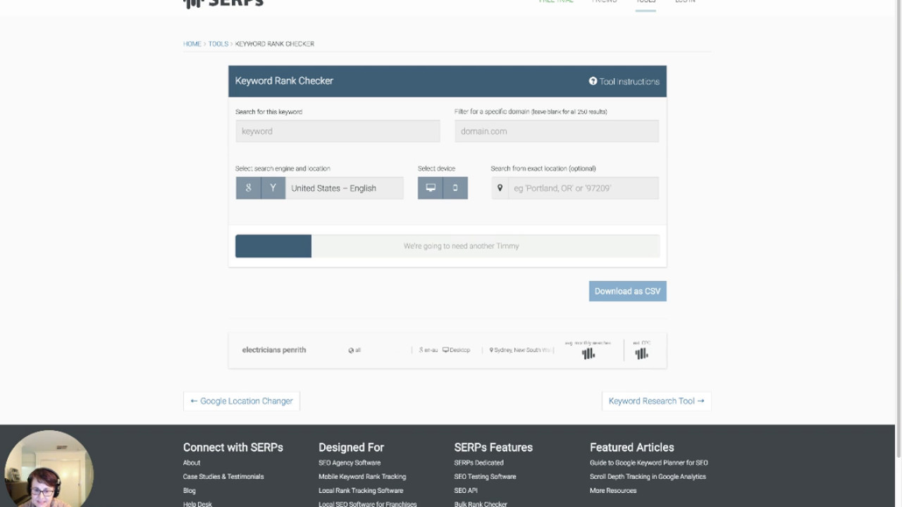 How to conduct keyword ranking research using SERPS Keyword Ranking Tool