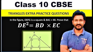 In the adjoining figure, DEFG is a square & BAC = 90. Prove that DE^2 = BD x EC | Class 10 Triangles