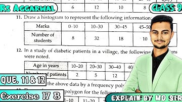 Exercise 17b Q11 & Q12 | Class 9 Chapter 17 | Histogram,Frequency Polygon| Rs Aggarwal |MD Sir| Cbse