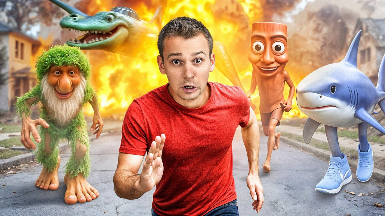 드론이 이탈리안 밈 vs 오징어게임 인형을 실제로 발견했어요!! | Anglikosik KR