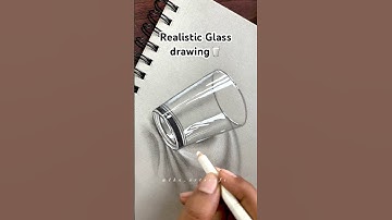 Tutorial: How to draw Realistic Glass?😮🥛￼#Shorts #Trending