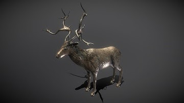 3D Model - Deer Bronze Statue - Downloadable