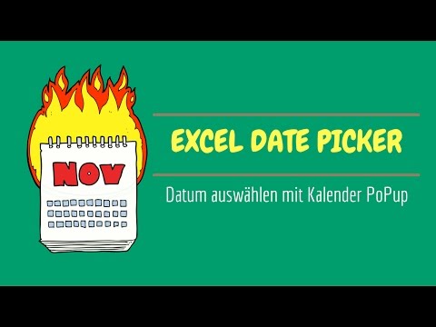 Excel Kalender Popup / Date picker - Datum auswählen mit einem Kalender Fenster