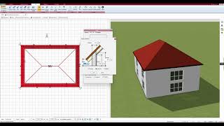 Drawing a roof, gable roof, lean to roof in Plan7Architect