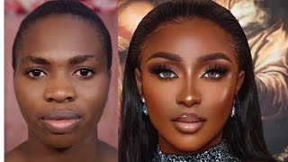 💄 VIRAL BLACK BARBIE MAKEUP AND HAIR TRANSFORMATION 🍫  A MUST WATCH ⬆️