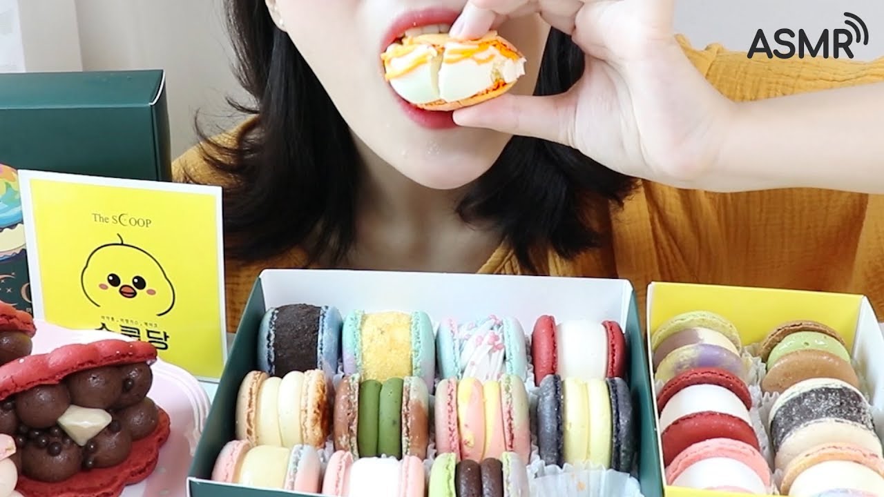 🐥스쿱당 마카롱 노토킹 먹방 The Scoop’s Macarons eating ASMR _ realsound mukbang eatingshow