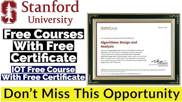 Stanford University Free Courses With Free Certificate | IOT Free Course With Free Certificate