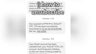 how to unsubscribe toolify pte ltd sa gcash