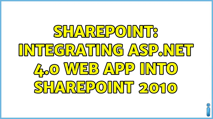 Sharepoint: Integrating asp.net 4.0 web app into sharepoint 2010 (3 Solutions!!)