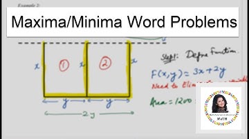 Maxima/Minima Word Problems ...How? Easy Steps!
